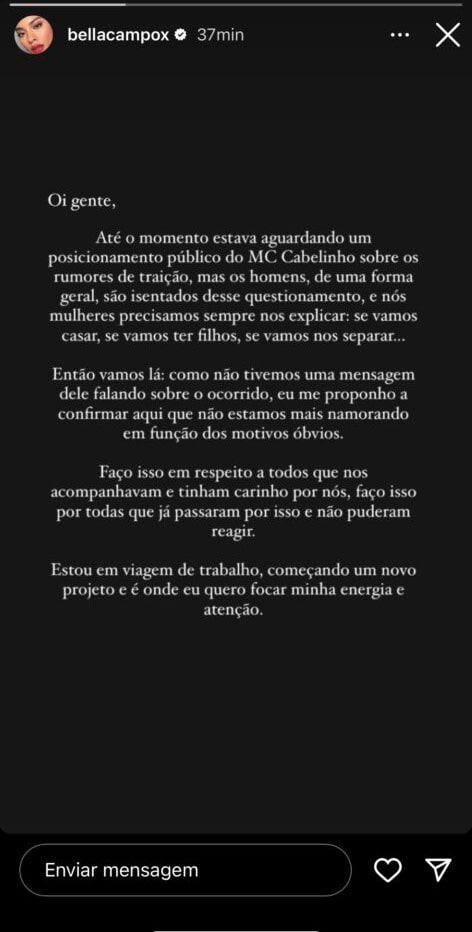 pronunciamento Bella Campos